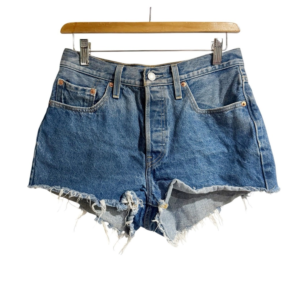 Levi's 501 Original Shorts Cut Off Shorts High Rise 27 Button Fly 2" Inseam